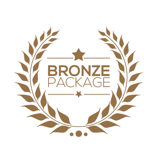 Bronze Package badge symbolising premium website design services, offering top-quality features and personalised solutions for businesses at affordable prices