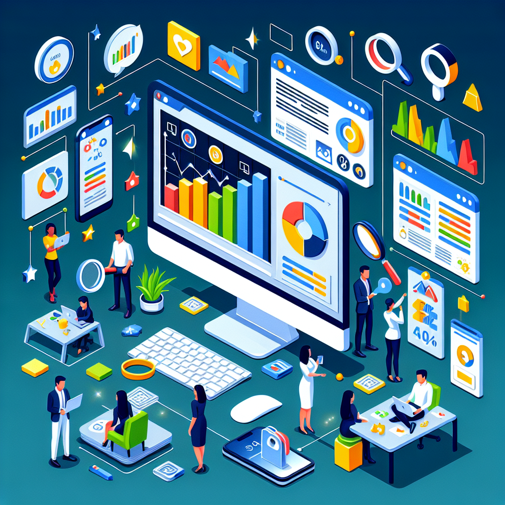 A busy office with diverse professionals analyzing data on multiple screens, showcasing a focus on startups website analytics.